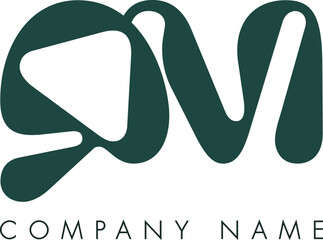 Creative Abstract Initial Letter QM Logo Design