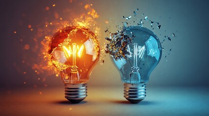 Burning Flame and Shattered Ice Lightbulbs Conceptual Fusion of Opposites