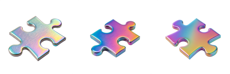 Colorful Puzzle Pieces Isolated on White Background Sparking Creativity and Innovation transparent background Generative AI