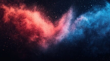 Abstract cosmic nebulae in red and blue