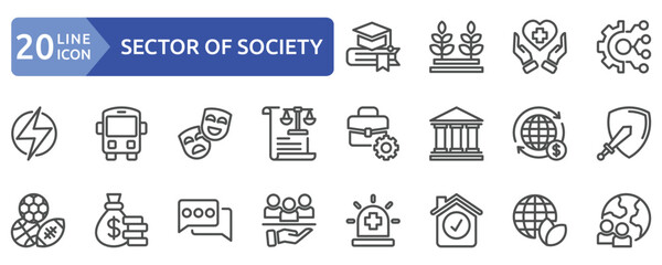 sector of society icon sheet