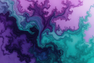 Mesmerizing Ink Swirls: Violet & Spring Green Dance in Dreamlike Water Photography