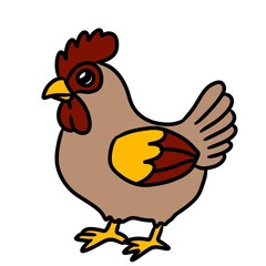 cartoon chicken illustration isolated on white background