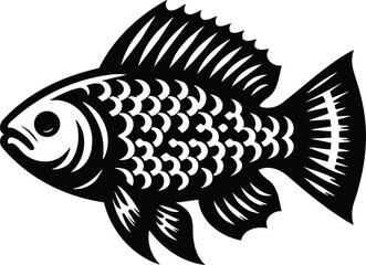 Stylized Tilapia Fish Silhouette