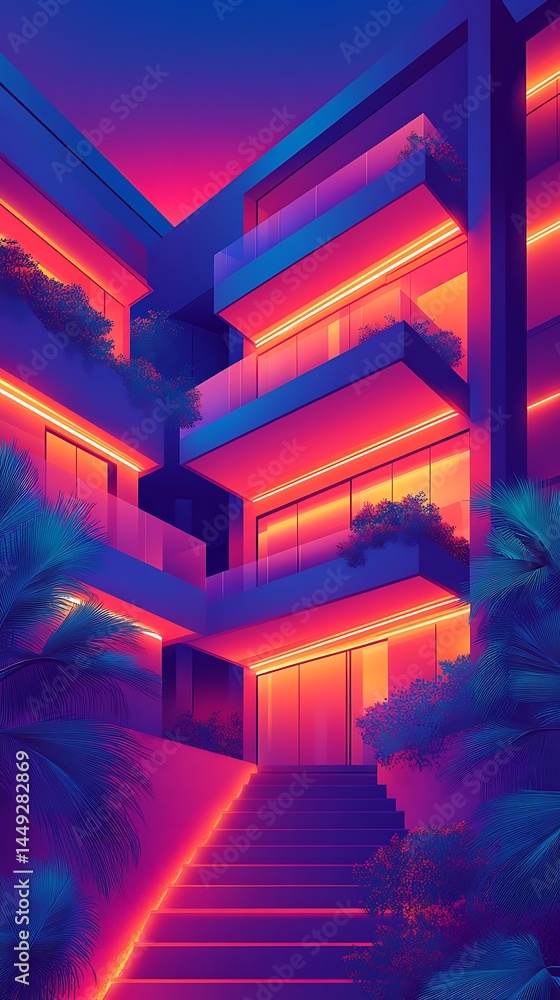 Poster abstract background with colorful lines