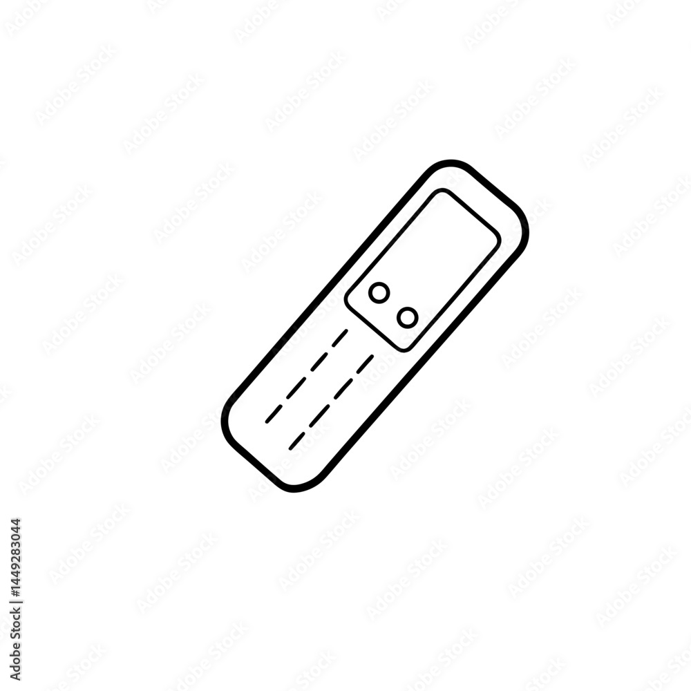 Poster streamlined remote control icon minimalist design for modern interfaces and user experience