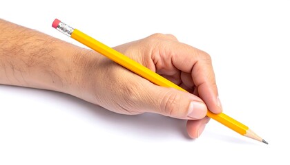 Hand Holding a Pencil Ready to Write: Capturing the Start of a Creative Journey
