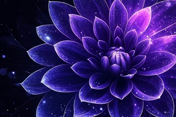 Close-up view of a vibrant, digital flower blossom.
