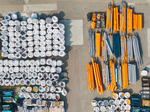 Plastic Factory Materials Aerial Inventory View