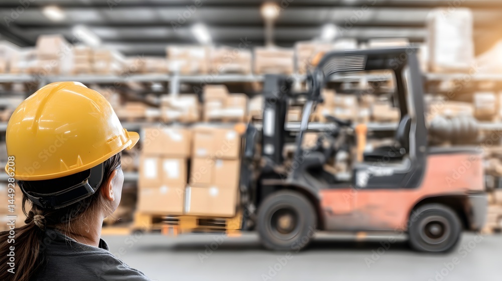 Aufkleber a silhouette of a logistics manager stands confidently against a backdrop of advanced technology int