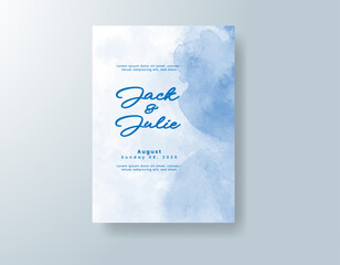Wedding invitation with abstract splash watercolor