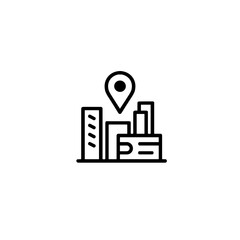 Obraz premium Simple city map icon in black and white, travel representation
