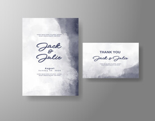 Wedding invitation with abstract splash watercolor