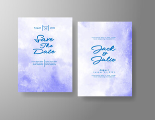 Wedding invitation with abstract splash watercolor