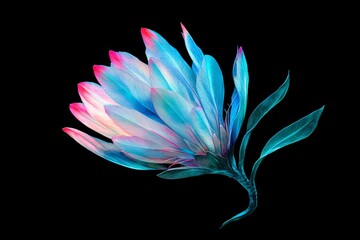 Vibrant flower design on a dark background.