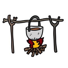 cooking food on white background