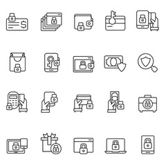 Financial security themed iconographic arrangement