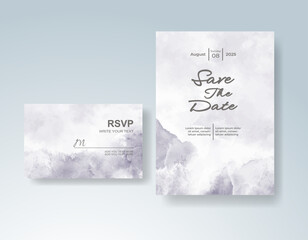 Wedding invitation with abstract splash watercolor
