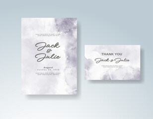 Wedding invitation with abstract splash watercolor