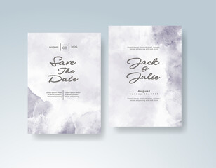 Wedding invitation with abstract splash watercolor