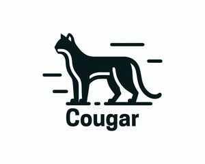 Classic Cougar Logo with Full Body Silhouette