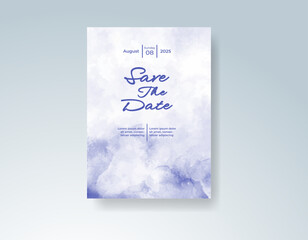 Wedding invitation with abstract splash watercolor