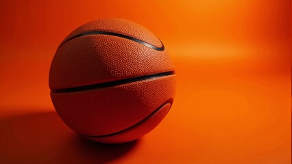 Fototapeta premium Basketball Isolated On Orange Background