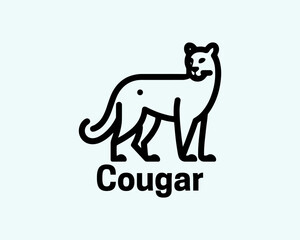Minimal Cougar Full Body Logo for Outdoor Brand