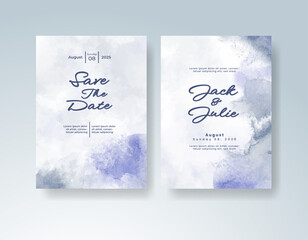 Wedding invitation with abstract splash watercolor