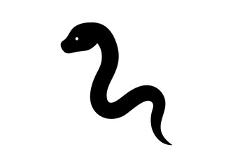 Naklejka premium Black Silhouette of a Coiled Snake with Minimalist Style – Versatile Design Symbolizing Stealth and Elegance