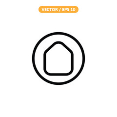 Minimalist House Icon - Line Style Vector