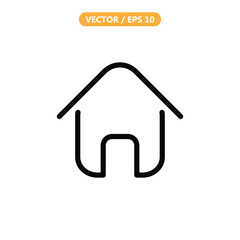 Minimalist House Icon - Line Style Vector