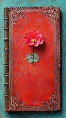 old book with red rose