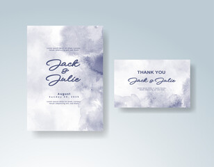 Wedding invitation with abstract watercolor background