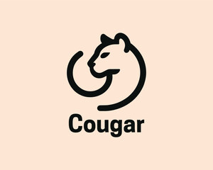 Minimal Cougar Branding Logo Mark