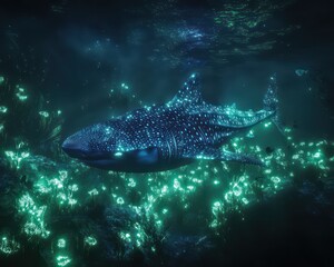 Fototapeta premium Bioluminescent underwater creature
