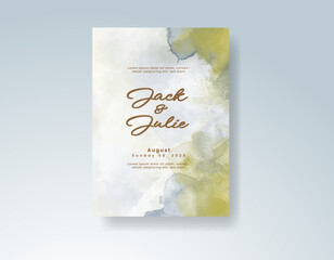 Wedding invitation with abstract watercolor background