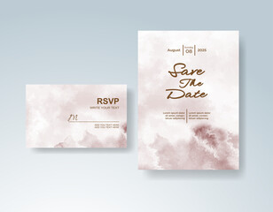 Wedding invitation with abstract watercolor background