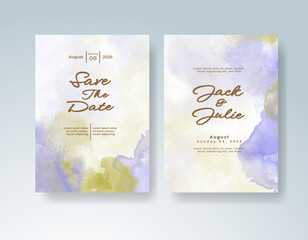 Wedding invitation with abstract watercolor background
