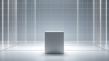Fototapeta premium Empty white pedestal in modern light filled interior