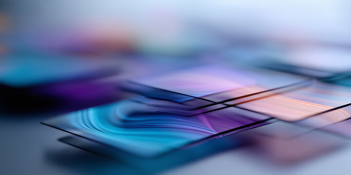 Next generation optical glass and display vision technology abstract background with bokeh effect.