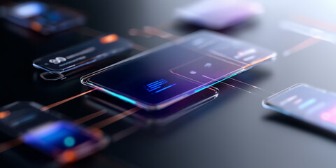 Next generation optical glass and display vision technology abstract background with bokeh effect.