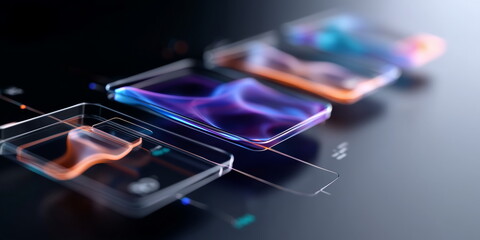 Next generation optical glass and display vision technology abstract background with bokeh effect.