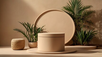 Beige abstract objects on table