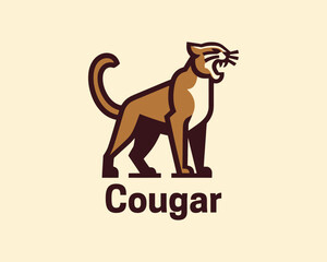 Fierce Cougar Full Body Vector for Team Logo