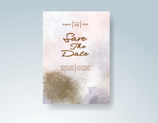 Wedding invitation with abstract watercolor background