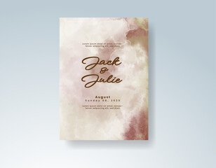 Wedding invitation with abstract watercolor background