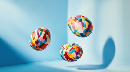Obraz premium Colorful Easter Eggs in Mid-Air