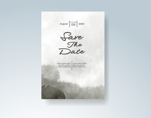 Wedding invitation with abstract watercolor background