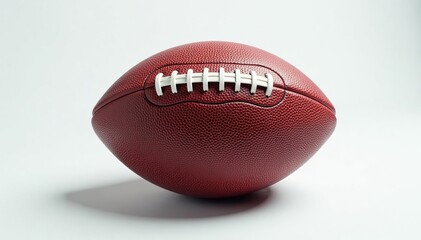 High-angle view of football against white backdrop, game day, college football